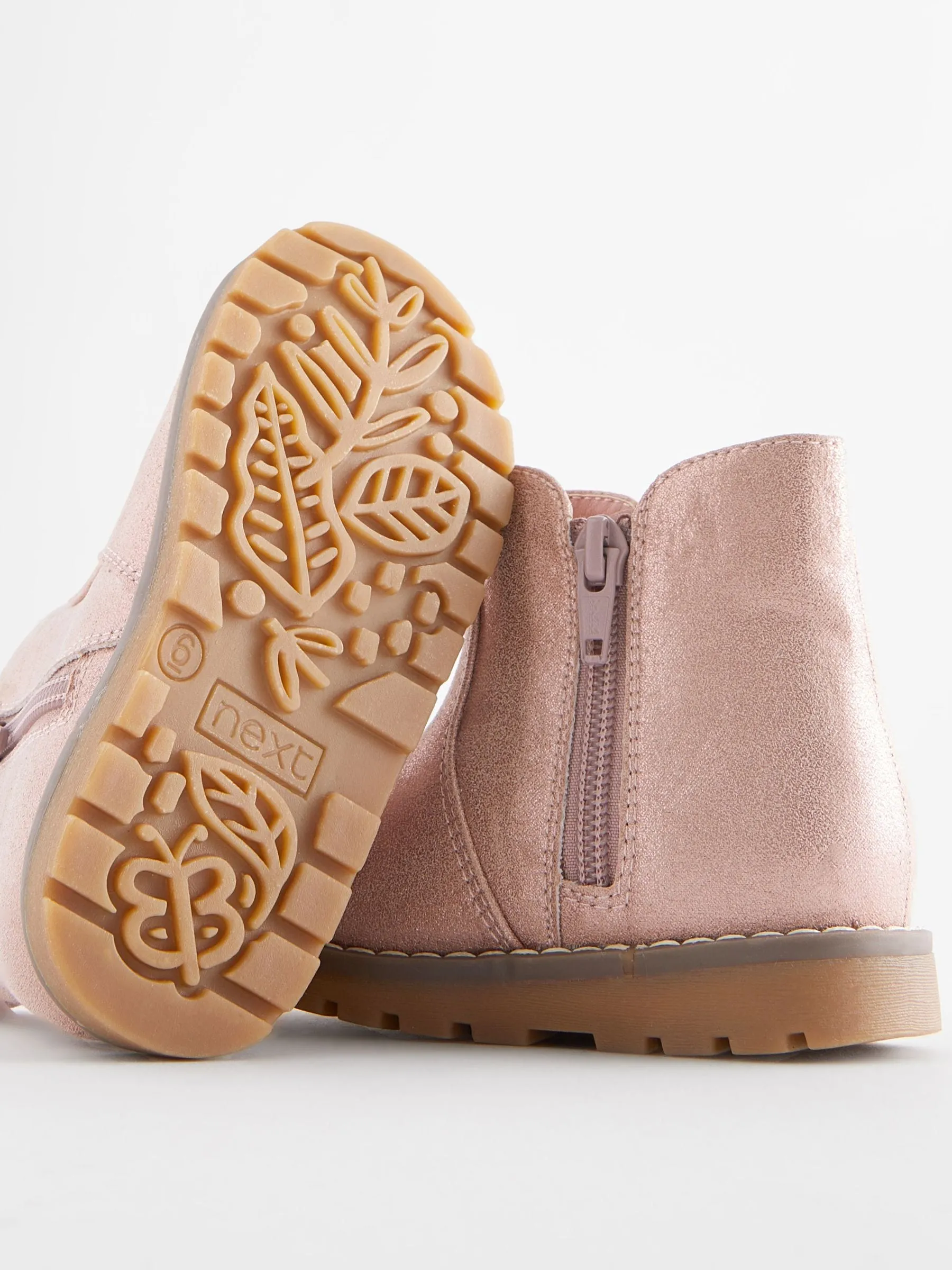 Pink Shimmer Wide Fit (G) Chelsea Zip Ankle Boots