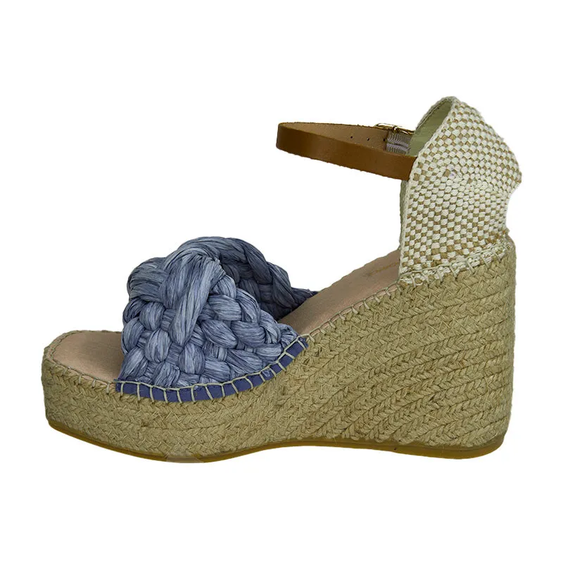 Pipi Raffia Wedge - Ocean - LAST PAIR - Size 40
