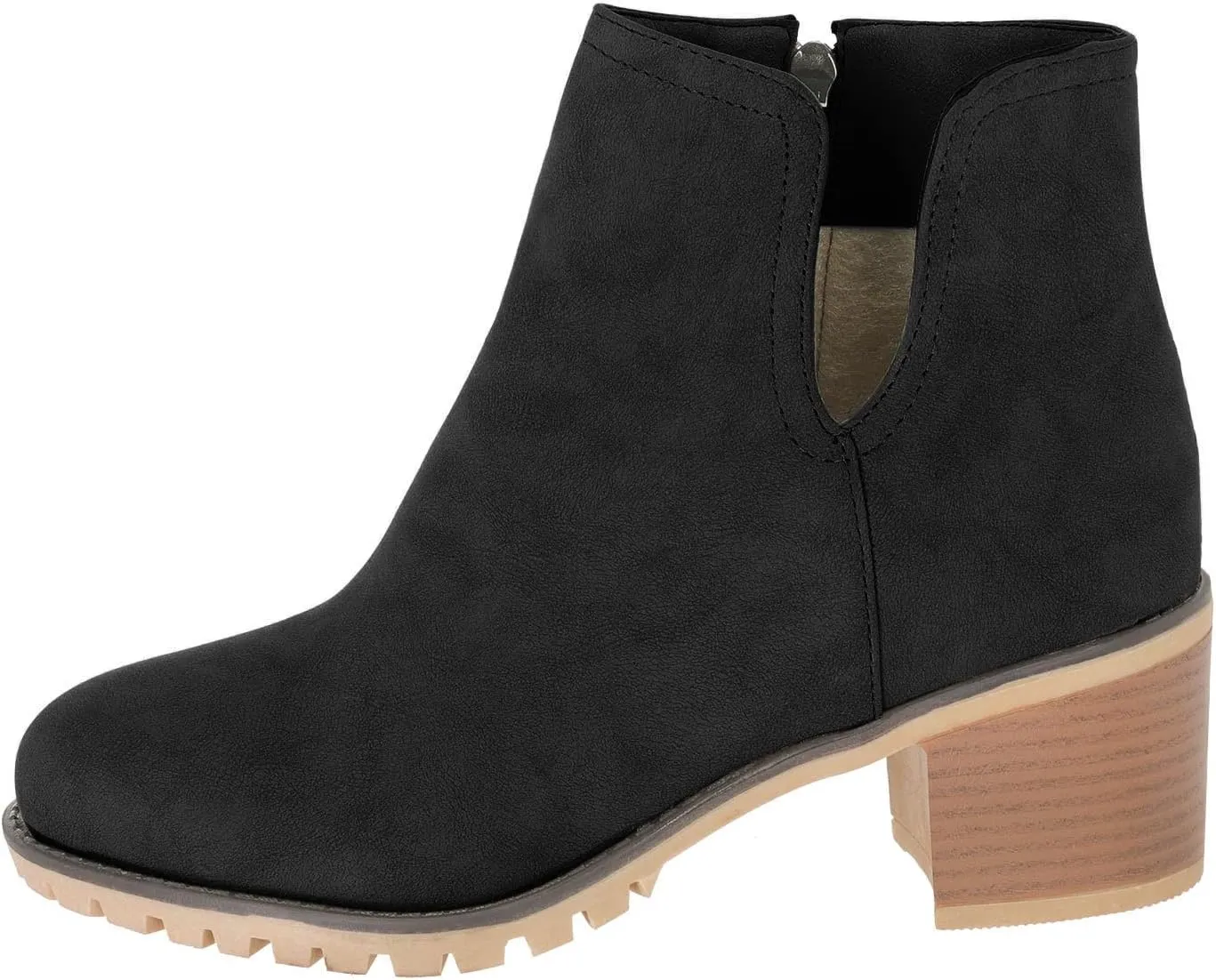Platform Boots for Women Ankle Comfortable Booties for Women Mens Casual Boots Leather Womens Work Boot Flat Heel Closed Toe Pointed Toe Mid Heel Slip On