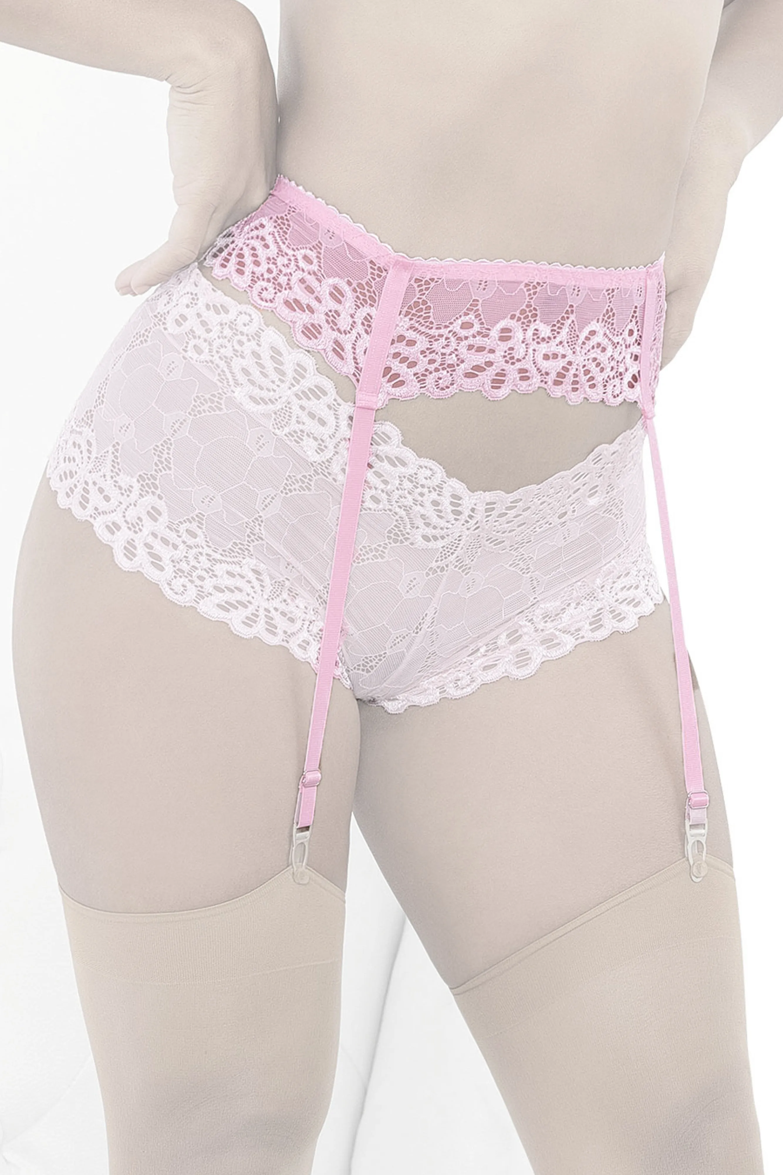 Queen Sheer Romance Lace Band Garterbelt