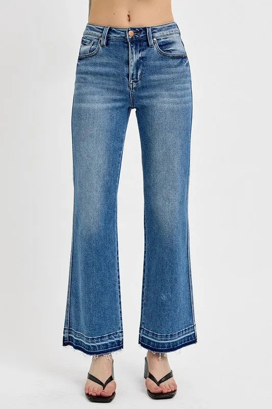 RISEN Full Size Raw Hem Wide-leg Jeans Plus Size