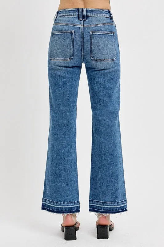 RISEN Full Size Raw Hem Wide-leg Jeans Plus Size