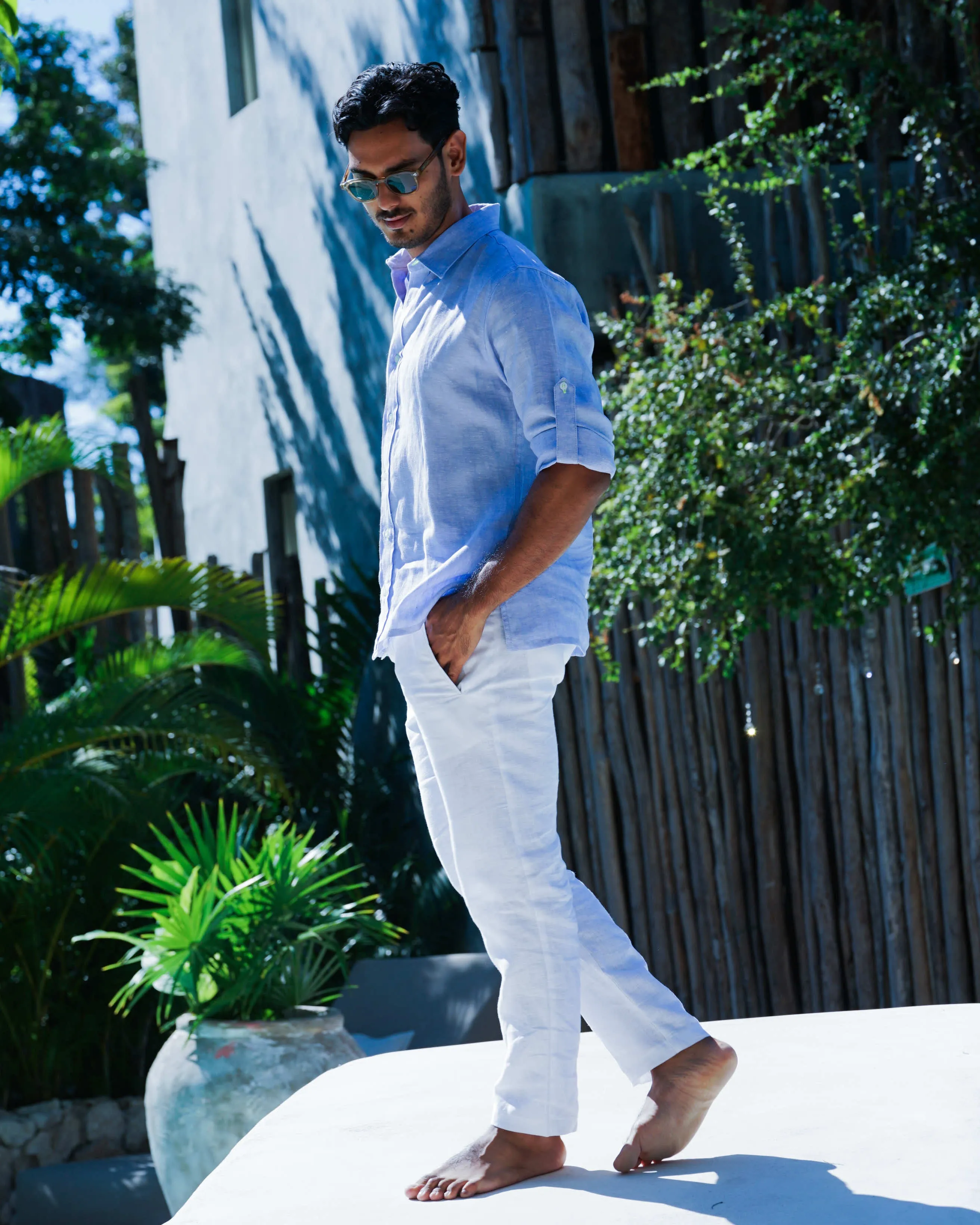 SARDINIA Linen Pant - White