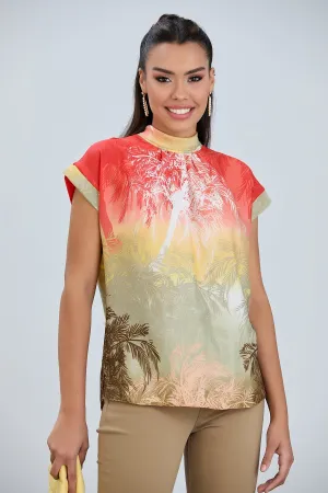 Short Sleeve Multicolour Botanical print Shirt