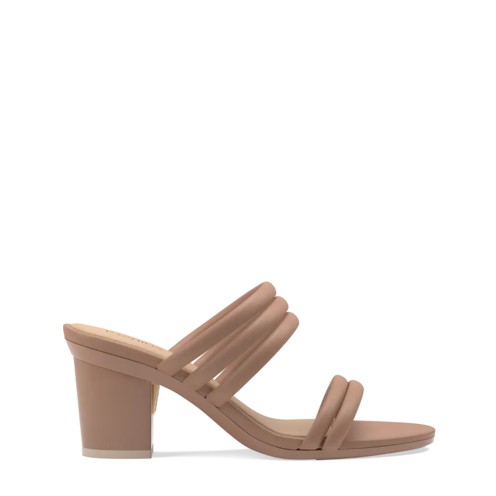 The Slide - Latte Vegan Leather Rope 3 Block