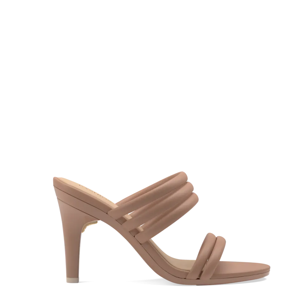 The Slide - Latte Vegan Leather Rope 4 Stiletto