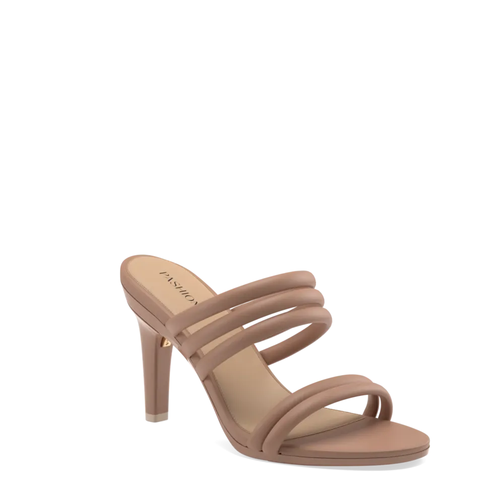 The Slide - Latte Vegan Leather Rope 4 Stiletto