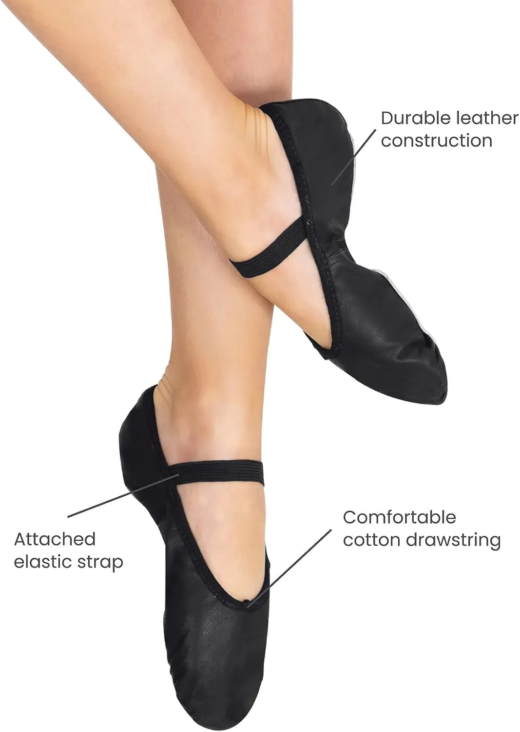 Theatricals Girls Beginner Leather Full Sole Ballet Shoes