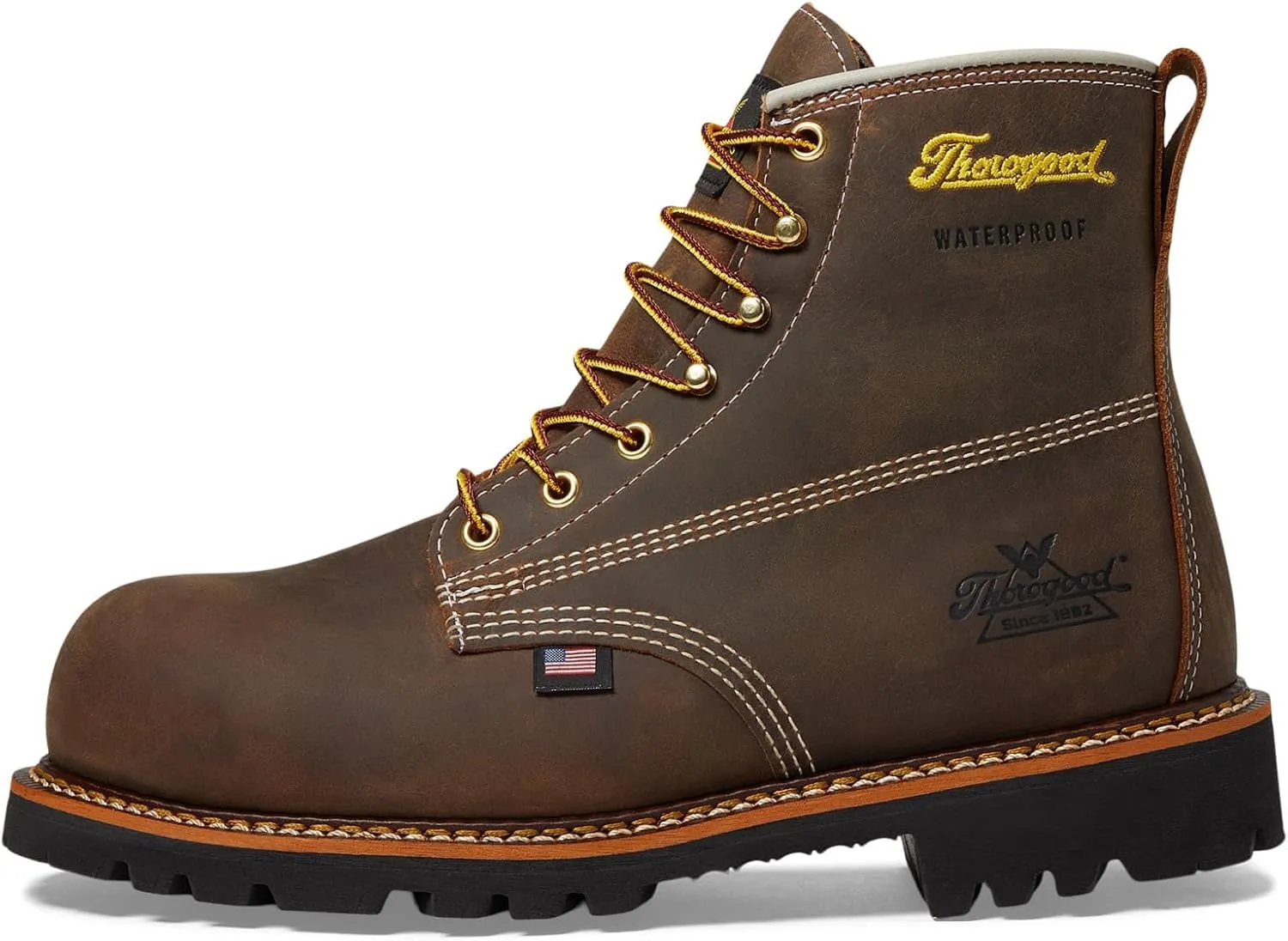 Thorogood Men's American Heritage 6" Waterproof Safety Toe Hiking Shoes/Boots