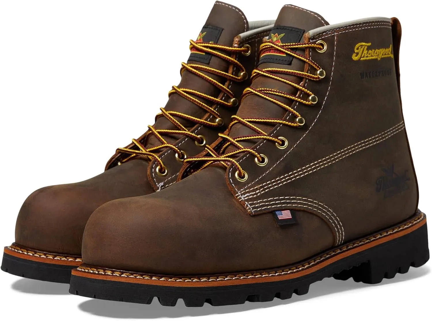 Thorogood Men's American Heritage 6" Waterproof Safety Toe Hiking Shoes/Boots