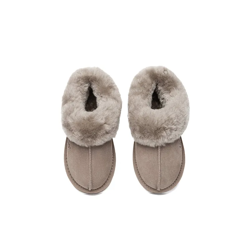 UGG Slippers Kids Sheepskin Wool Ankle Homey