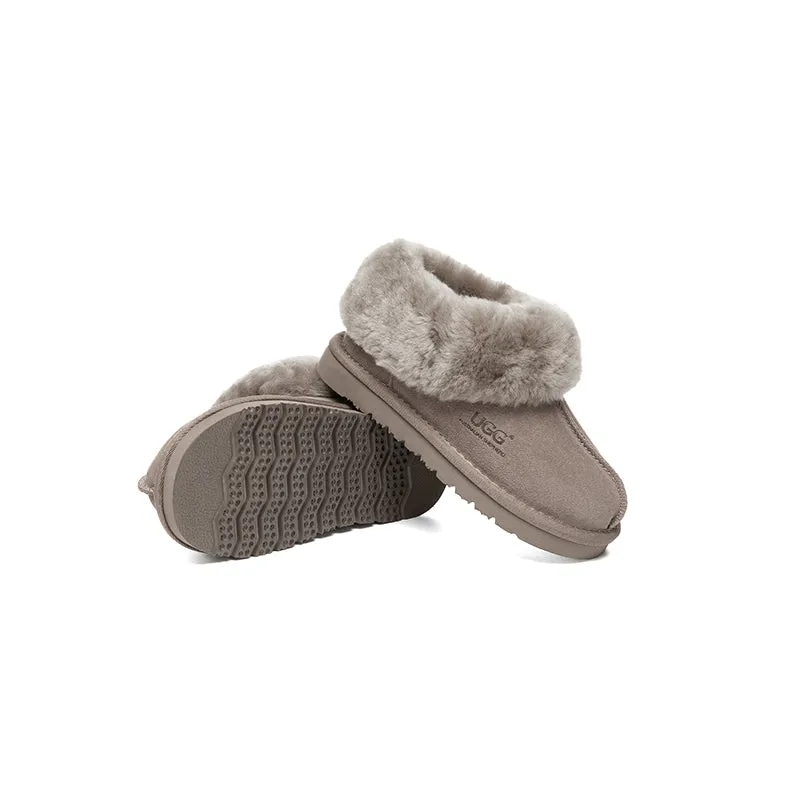 UGG Slippers Kids Sheepskin Wool Ankle Homey