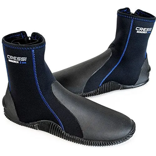Used Cressi Minorca Tall 3mm Dive Boots Black / Blue - 5