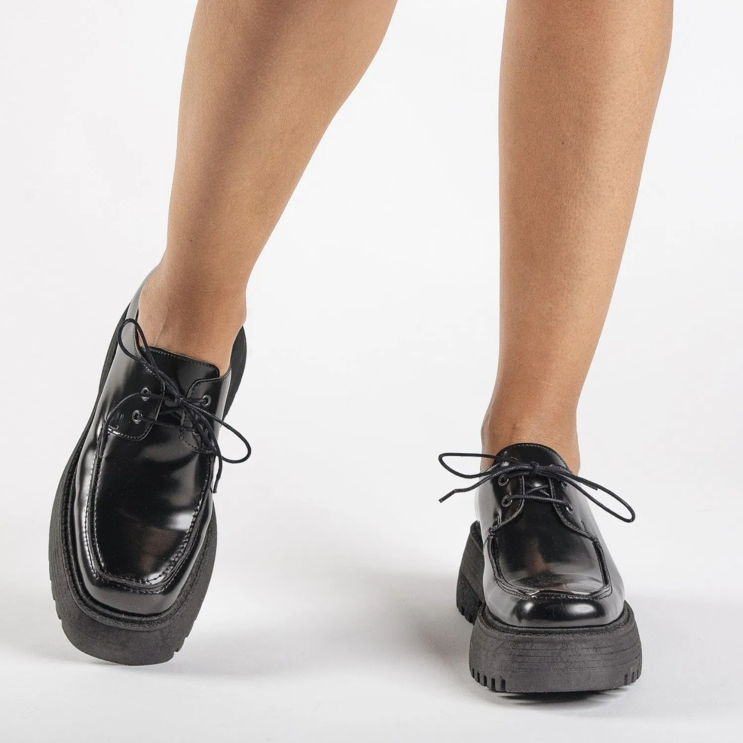 Winni Vegan Chunky Platform Shoes Black