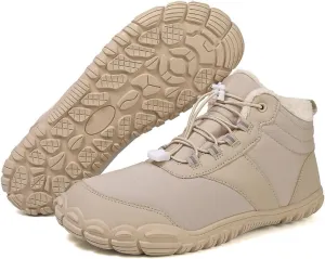 Winter Barefoot Hiking Boots for Men Women,Winter Wide Toe Barefoot Hiking Shoes Boots,Minimalist Snow Boots Barefoot,Five Finger Waterproof Fur Lining Sneakers