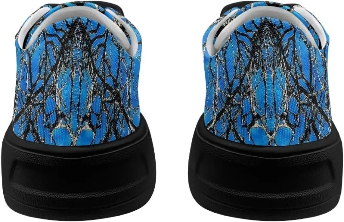 Women Classic Fashion Sneakers Lace Up Low Top Canvas Casual Sneakers Lightweight Breathable Comfort Wide Toe Shoes