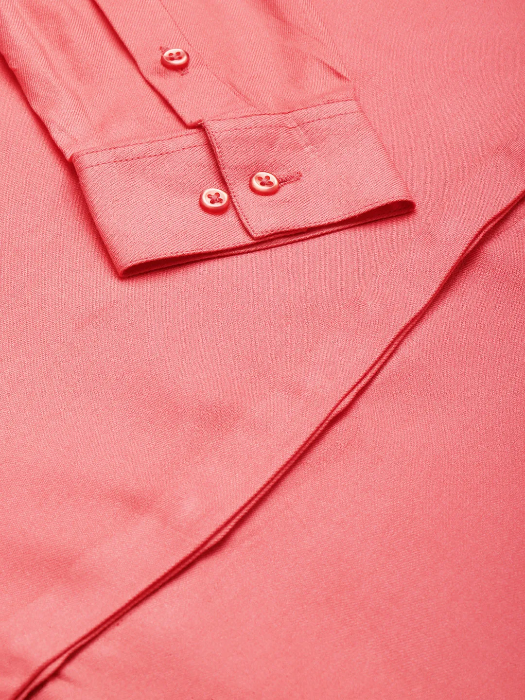 Women Coral Solid Viscose Rayon Regular Fit Formal Shirt