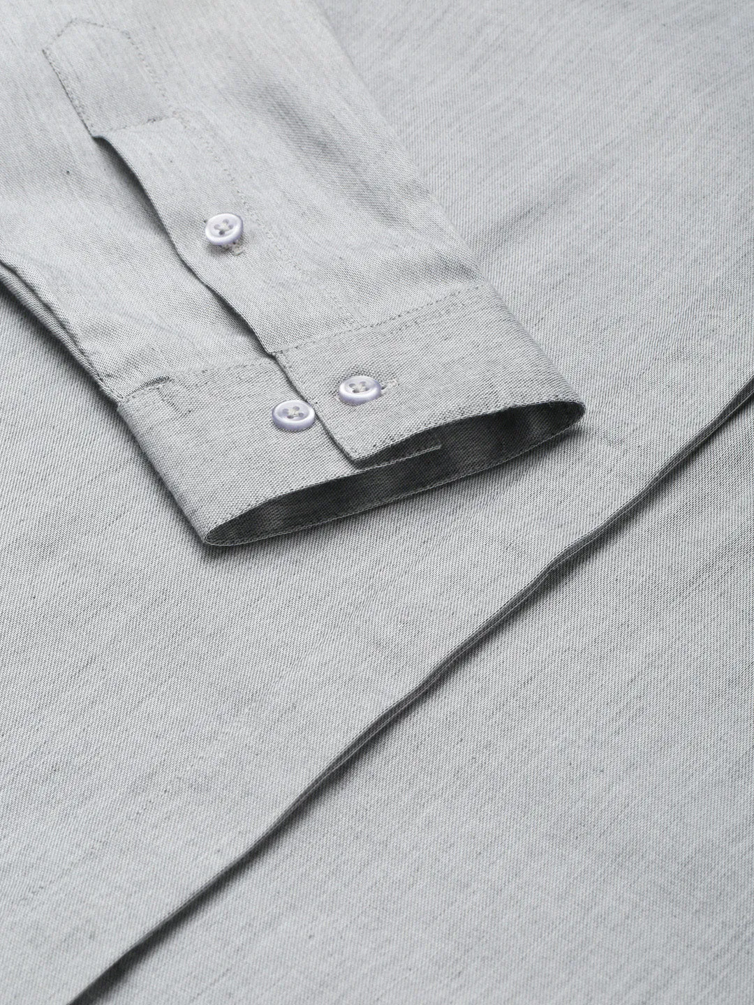 Women Grey Solid Pure Cotton Regular Fit Formal Shirt