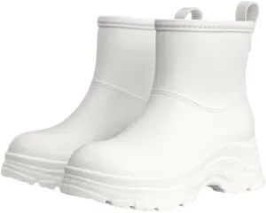 Women's Round Toe Rain Boots, Comfortable Elastic Ankle Boot, Fashion Waterproof Non-Slip Chunky Boots