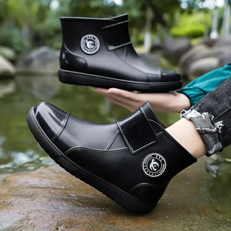 Women's Waterproof High Top Anti-Slip Rain Boots with Round Toe