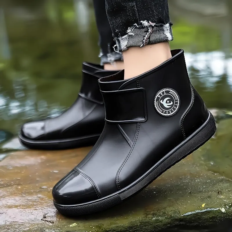 Women's Waterproof High Top Anti-Slip Rain Boots with Round Toe