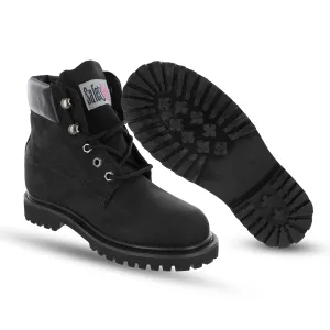 Womens Work Boots | Waterproof Leather Work Boots for Women | Oil & Slip-Resistant Soft Toe Boots for Women | Premium Nubuck Leather | Lightweight and Comfortable | Black Leather - 6W