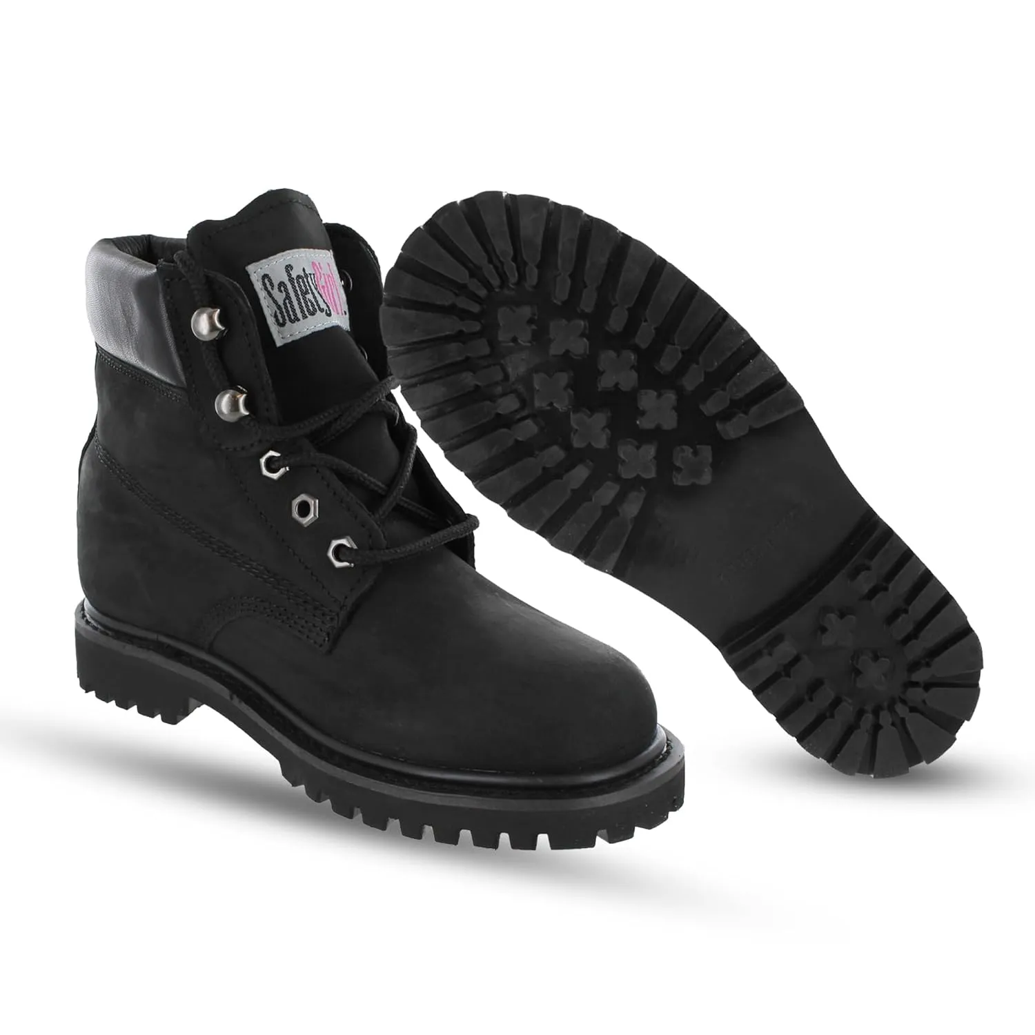 Womens Work Boots | Waterproof Leather Work Boots for Women | Oil & Slip-Resistant Soft Toe Boots for Women | Premium Nubuck Leather | Lightweight and Comfortable | Black Leather - 6W