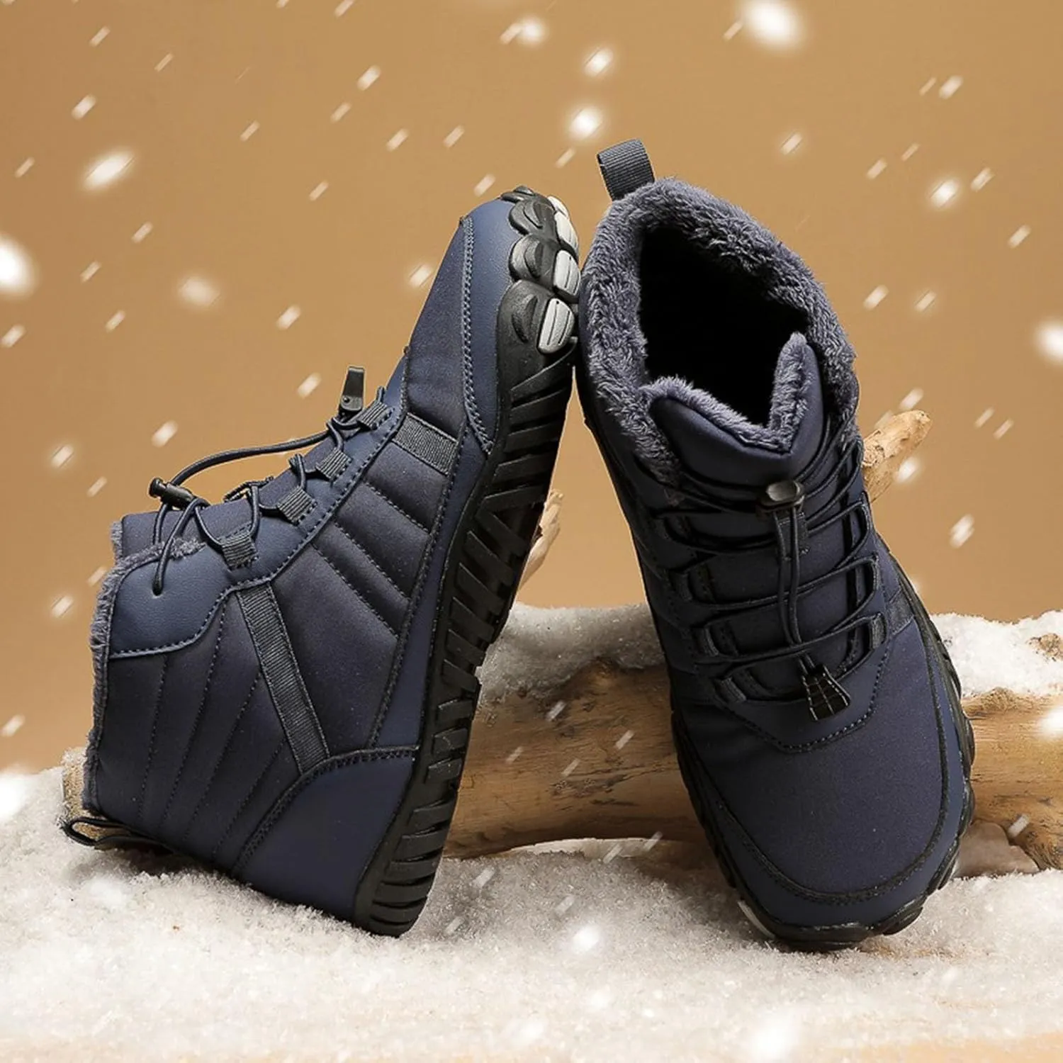 Yanzhenglip Winter Wide Toe Barefoot Hiking Shoes Boots, Non-Slip Waterproof Outdoor Running Boots Snow Boots