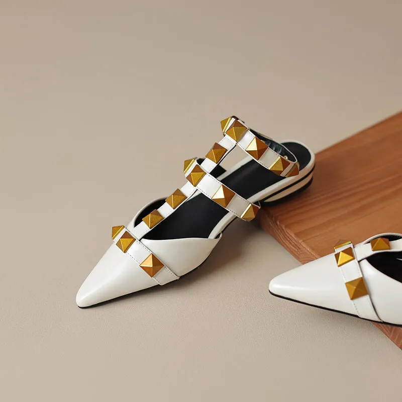 Zayah Ankle Strap Studded Flats